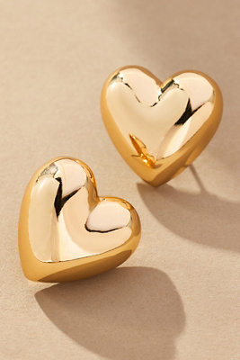 By Anthropologie Heart Huggie Earrings