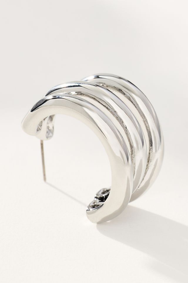 Triple Lined Hoop Earrings #1