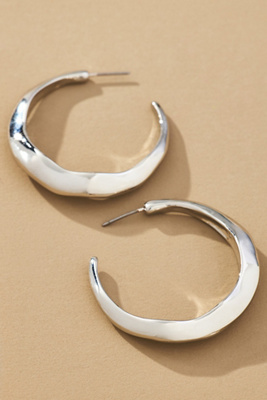 By Anthropologie Foundation Hoop Earrings In Silver