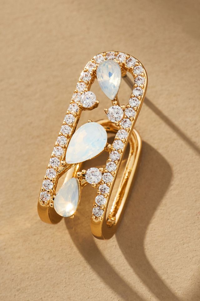 Inner Crystal Huggie Hoop Earrings #1