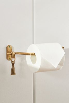 Lark Tassel Brass Toilet Paper Holder