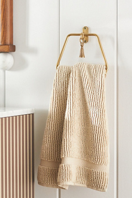 Anthropologie Lark Tassel Brass Towel Ring In Gold