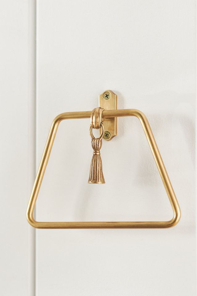 Lark Tassel Brass Towel Ring #2