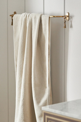 Anthropologie Lark Tassel Brass Towel Bar In Gold