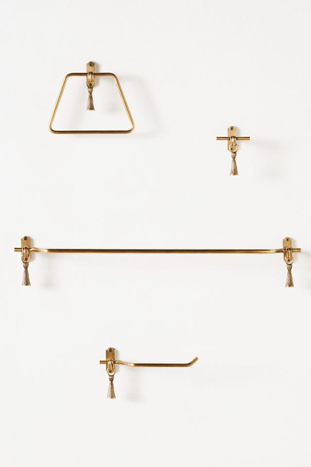 Lark Tassel Brass Towel Bar #1