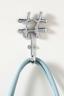 Anthropologie Bubble Hashtag Symbol Hook In Silver