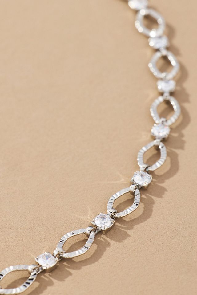 Circle Link Crystal Necklace #1