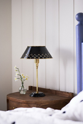 Anthropologie Amilia Enameled Brass Perforated Table Lamp