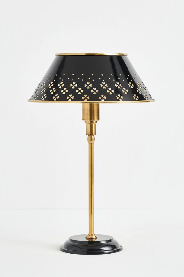 Amilia Enameled Brass Perforated Table Lamp #1