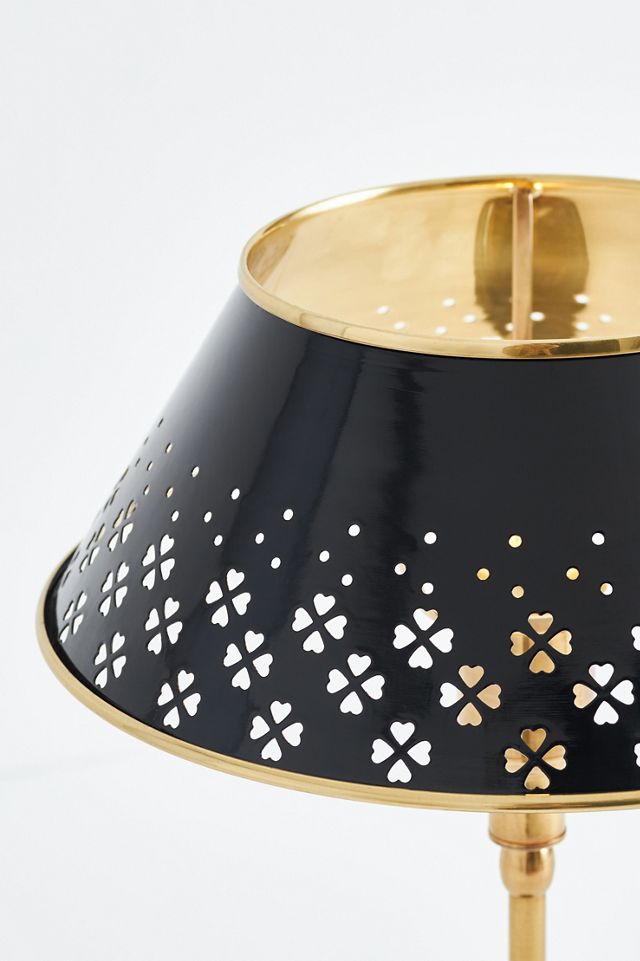 Amilia Enameled Brass Perforated Table Lamp #3