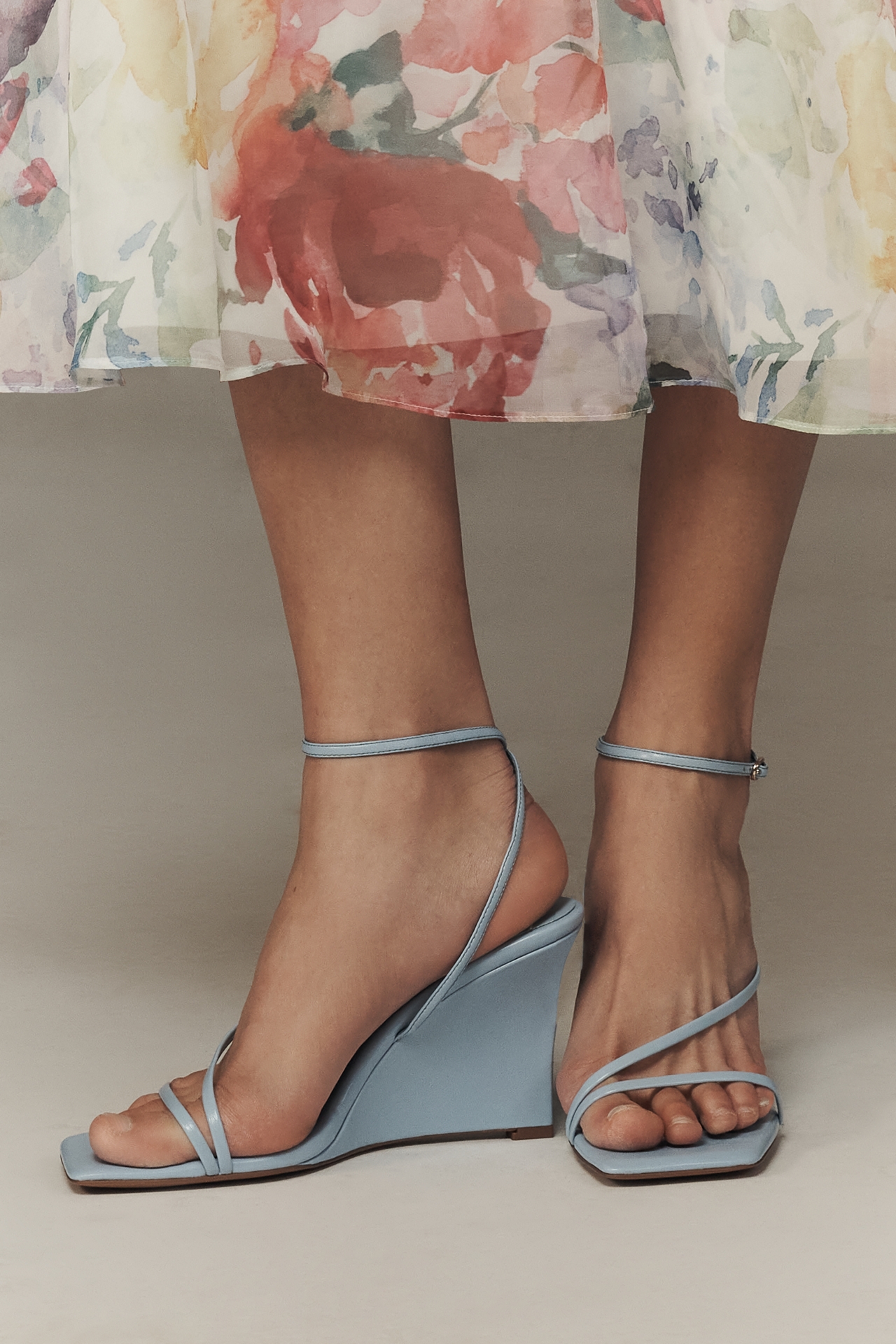 Jeffrey Campbell Highlight Strappy Square-Toe Wedge Sandals