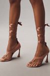 Jeffrey Campbell Ysabela-R Ankle-Wrap Sculted-Heel Thong Sandals