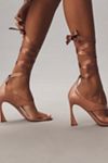 Jeffrey Campbell Ysabela-R Ankle-Wrap Sculted-Heel Thong Sandals