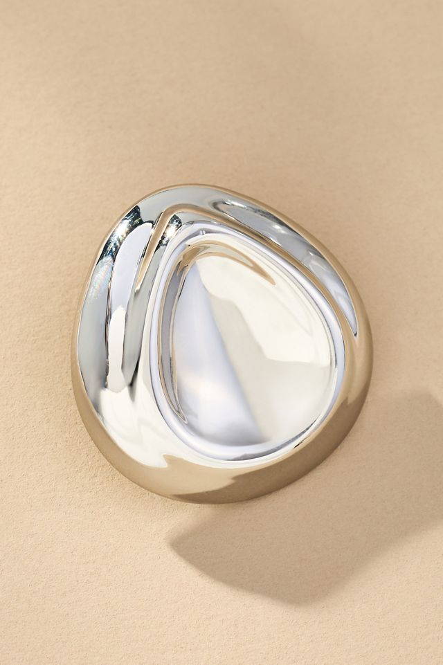 Indented Oval Bean Earrings #1