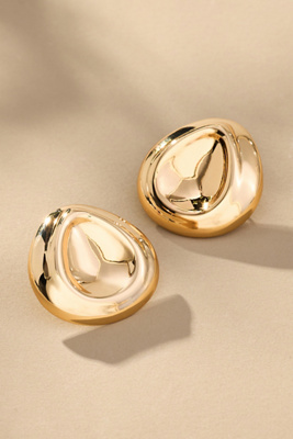 By Anthropologie Indented Oval Bean Earrings In Gold