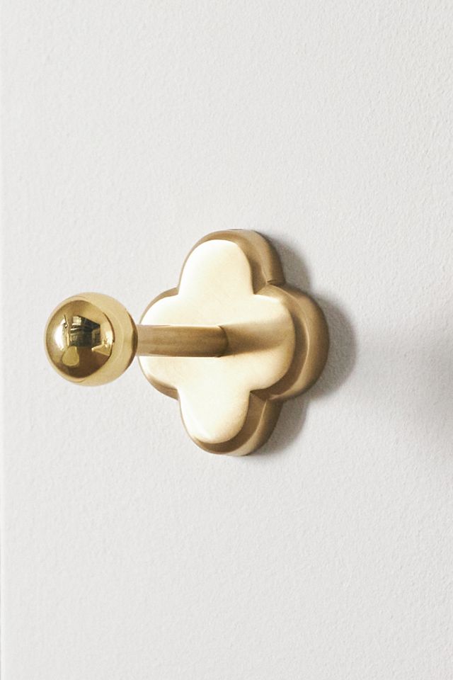 Quinn Clover Brass Bath Hook #2