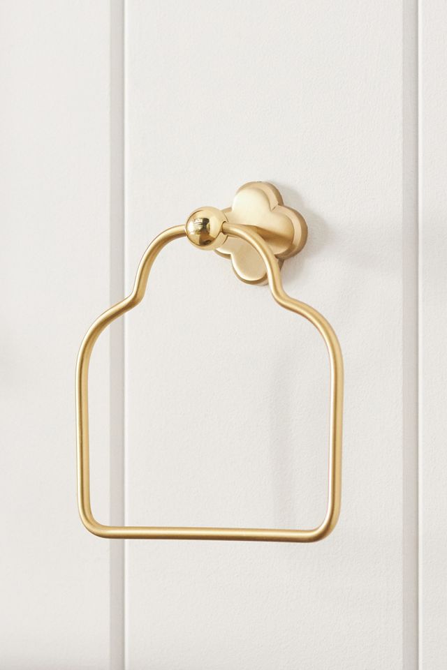 Quinn Clover Brass Towel Ring #2