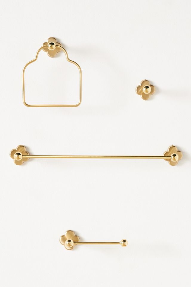 Quinn Clover Brass Toilet Paper Holder