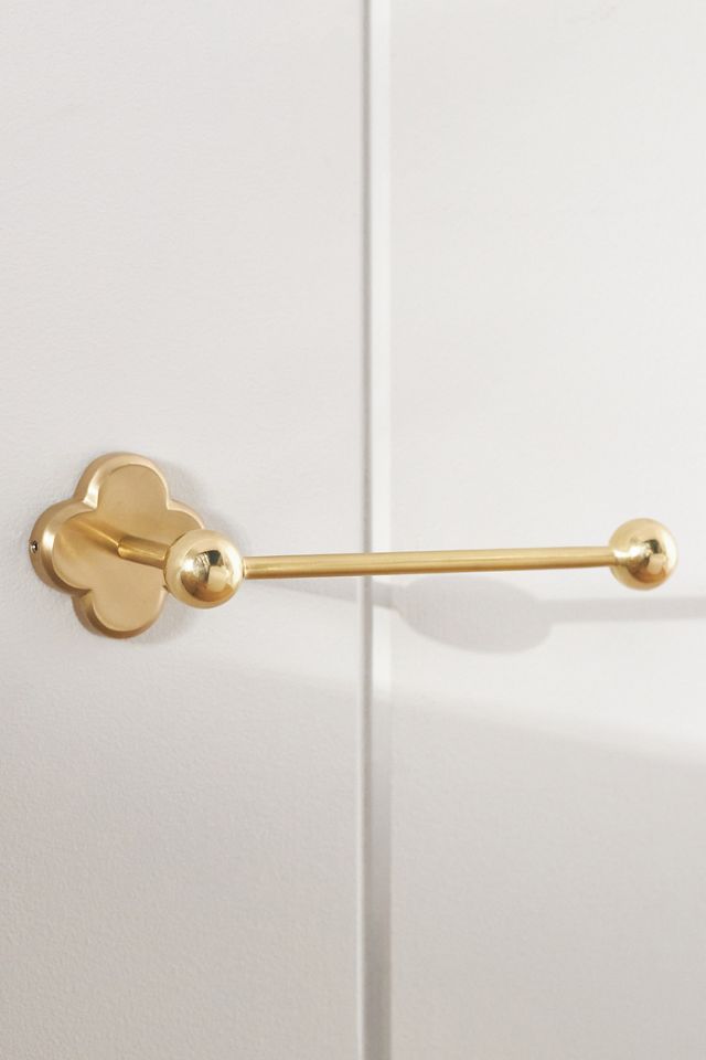 Quinn Clover Brass Toilet Paper Holder