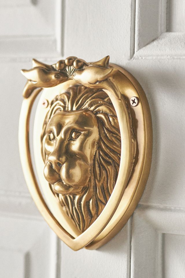 Aslan Solid Brass Lion Door Knocker #1