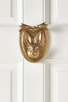 Aslan Solid Brass Rabbit Door Knocker