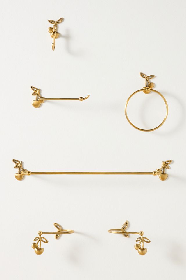 Mon Cheri Cherry Brass Towel Ring #4