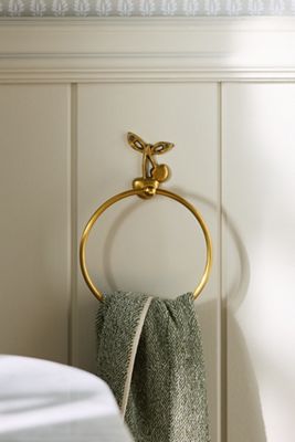 Mon Cheri Cherry Brass Towel Ring