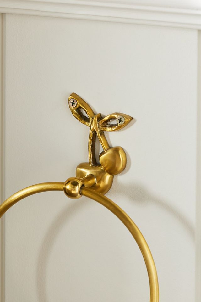 Mon Cheri Cherry Brass Towel Ring #3