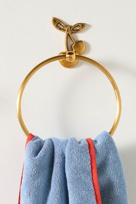 Mon Cheri Cherry Brass Towel Ring