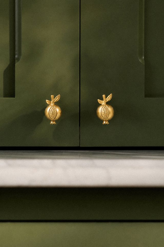Pomegranate Solid Brass Fruit Knobs, Set of 2 #2