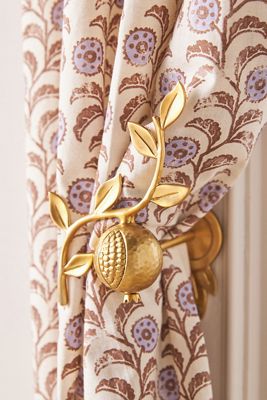 Pomegranate Solid Brass Fruit Tieback