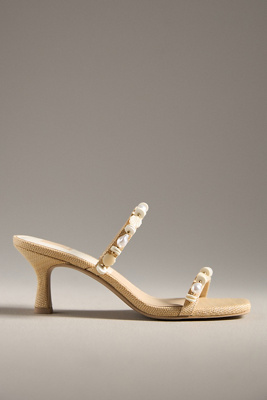Dolce Vita Grayson Raffia Kitten Heels In White