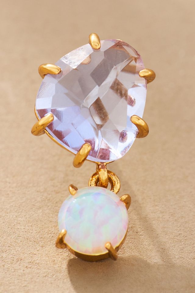 Delicate Crystal Double Drop Earrings #1