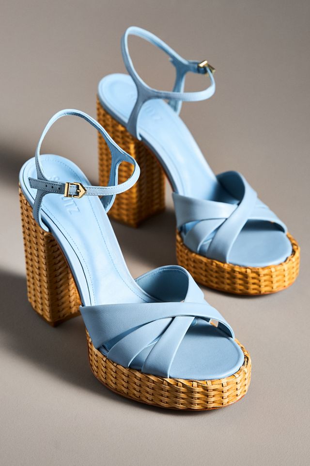 Schutz Keefa Straw Platform Heels #1