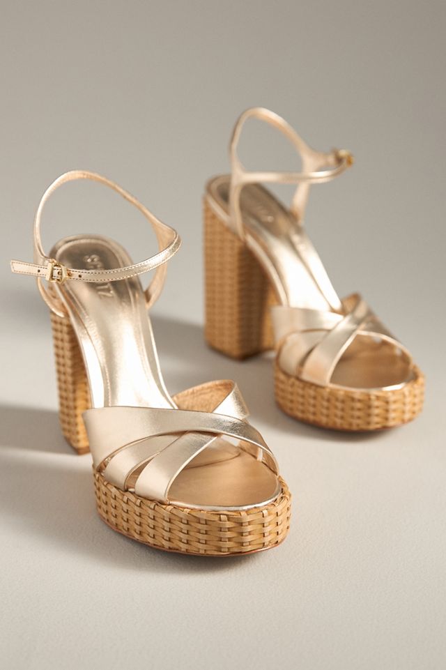 Schutz Keefa Straw Platform Heels #1