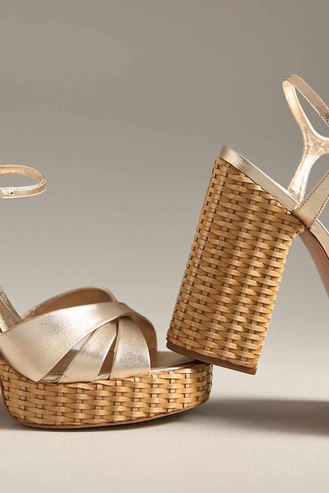 Schutz Keefa Straw Platform Heels #2