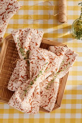 Demeter Embroidered Cotton Napkins, Set of 4