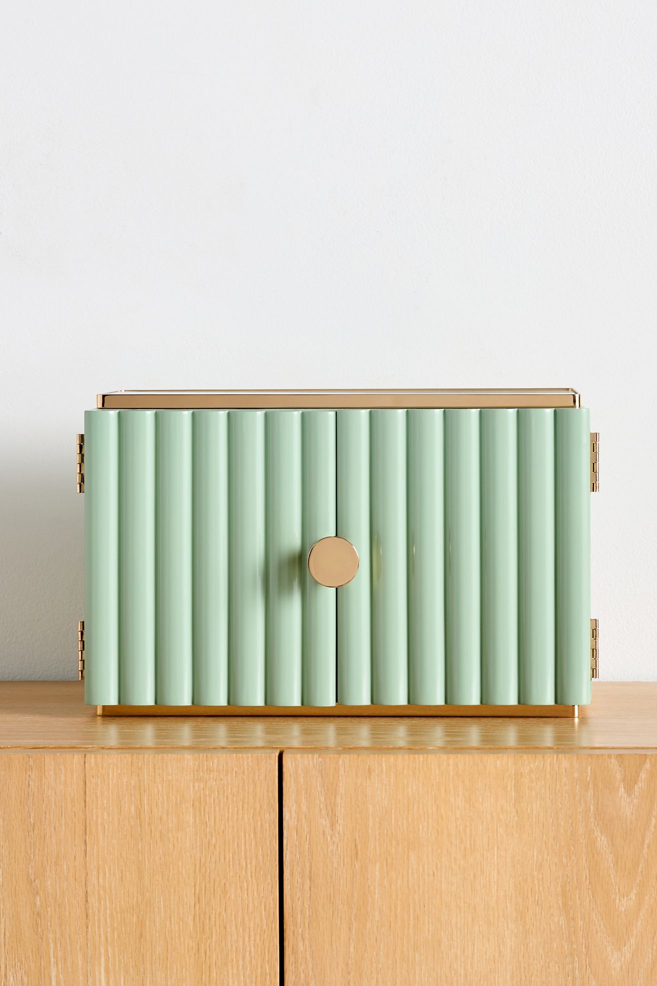 Juneau Lacquered Wood Jewelry Box - Mint, One Size