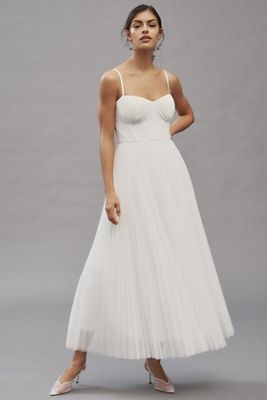 BHLDN Mixed Lace Drop-Waist Midi Dress