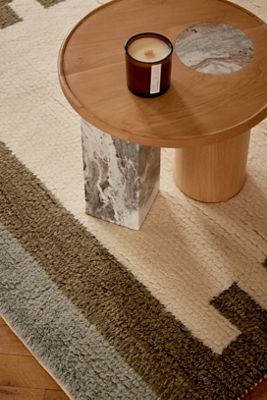 Rhea Marble & Oak Side Table