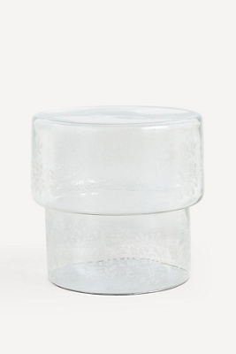 Anthropologie Bruno Glass Side Table In White