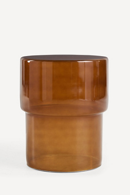 Anthropologie Bruno Glass Side Table In Brown