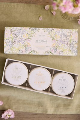 Anthropologie Linnea Petite Tin Candle Renewal Discovery Trio