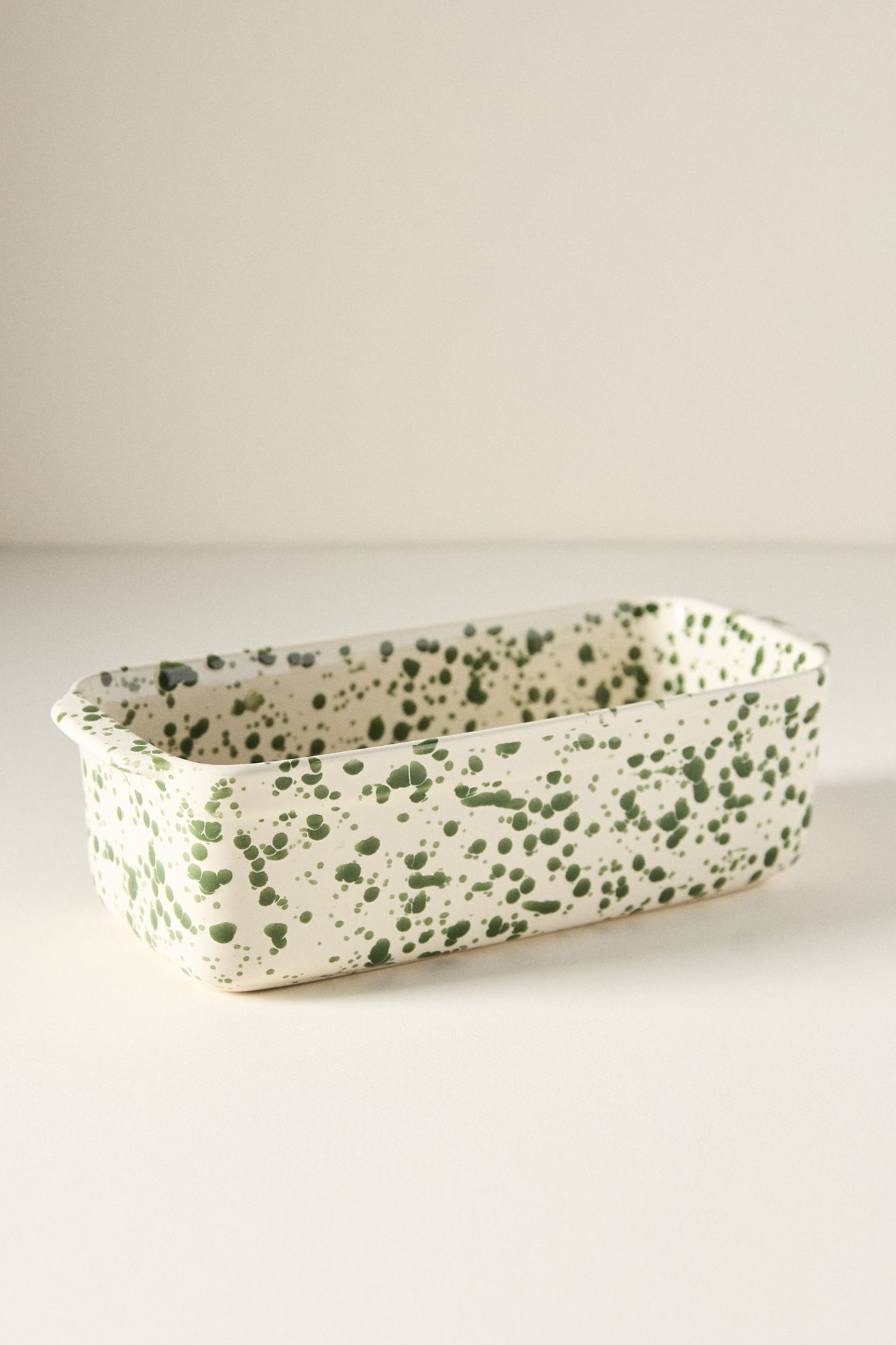 Splatter Portuguese Stoneware Loaf Pan - Matcha, Standard, One Size