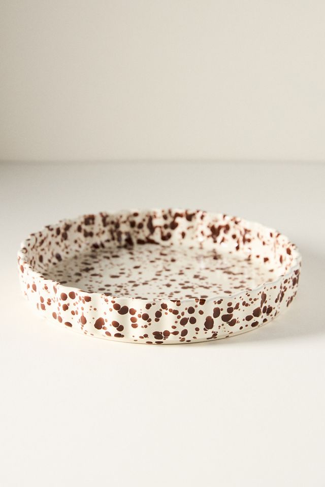 Splatter Portuguese Stoneware Pie Dish #1