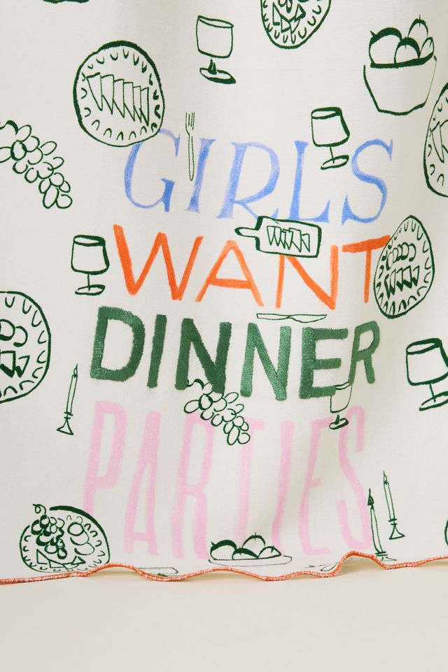 Phthalo Ruth Girls Want Dinner Parties Cotton Dish Towel #1