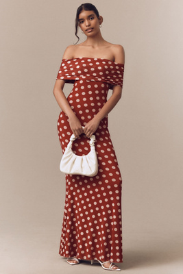 Afrm Mccall Off-the-shoulder Mesh Maxi Dress