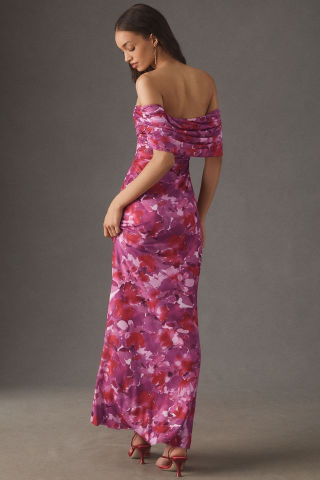AFRM McCall Off-the-Shoulder Mesh Maxi Dress #1