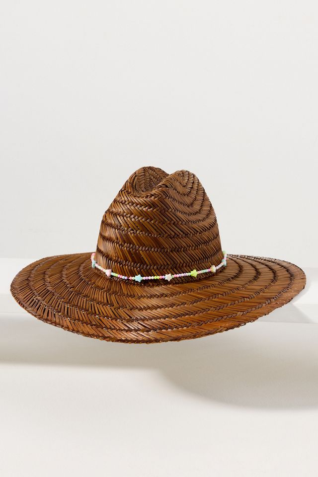 Wyeth Beaded Trim Straw Lifeguard Rancher #1
