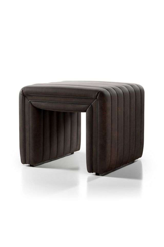 Alexander Leather Ottoman #1